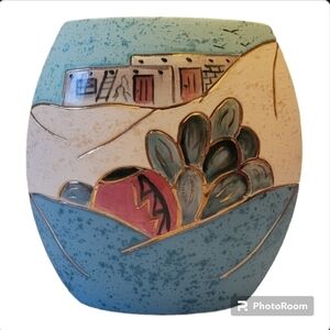 BJ Gore Signed Southwest Pottery Vase Hand-Decorated